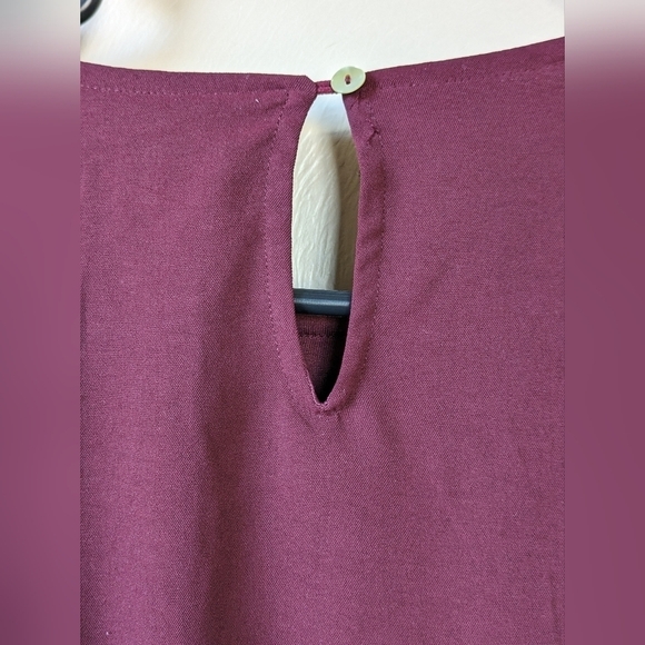 POLAGRAM faux-wrap Maxi dress, maroon/purple, size L - Picture 5 of 8